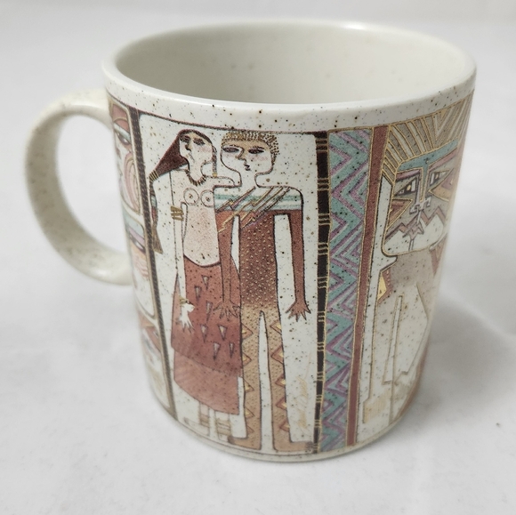 Laurel Burch Native Spirit 1990 Primordial Dream Mug 18K Gold New - Picture 4 of 7